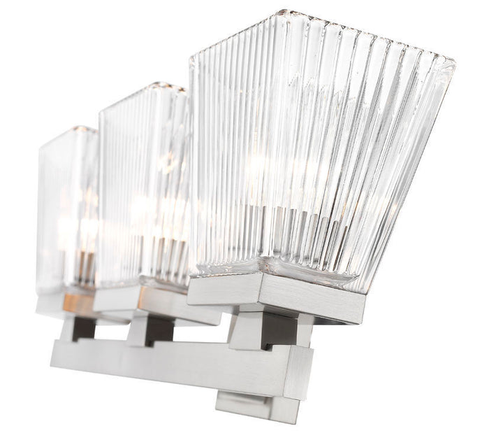 Steel Frame with Glass Shade Vanity Light