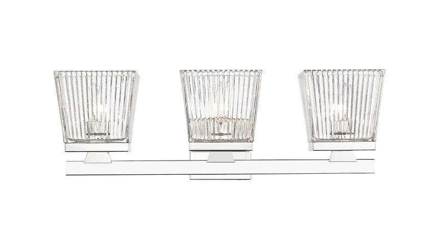 Steel Frame with Glass Shade Vanity Light