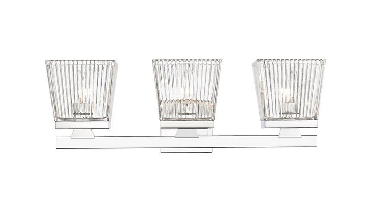 Steel Frame with Glass Shade Vanity Light
