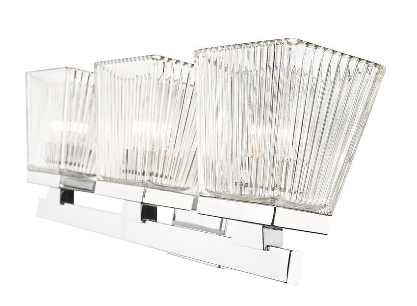 Steel Frame with Glass Shade Vanity Light