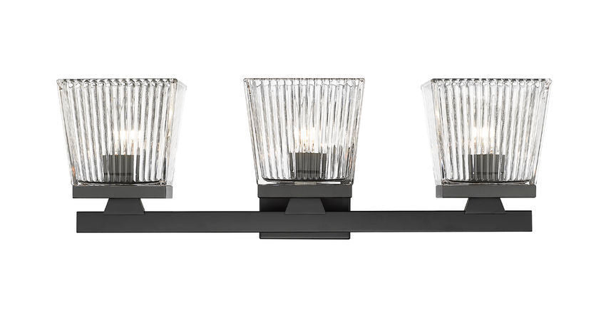 Steel Frame with Glass Shade Vanity Light