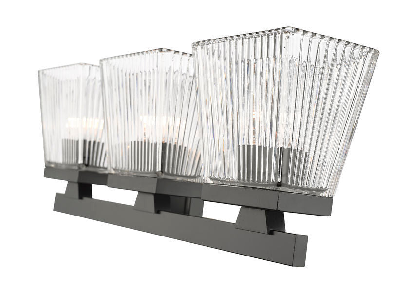 Steel Frame with Glass Shade Vanity Light
