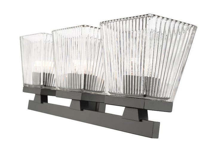 Steel Frame with Glass Shade Vanity Light