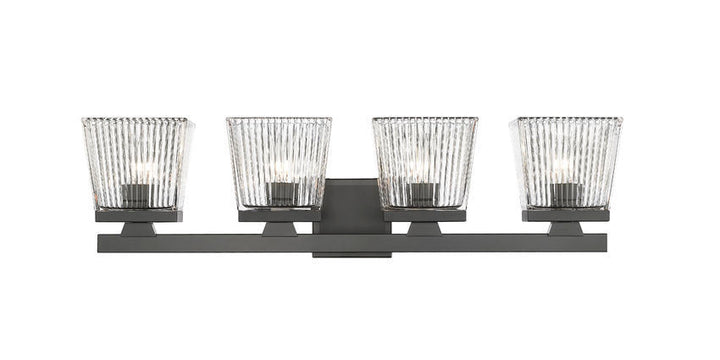 Steel Frame with Glass Shade Vanity Light