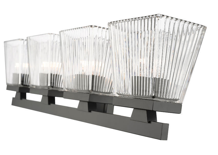 Steel Frame with Glass Shade Vanity Light