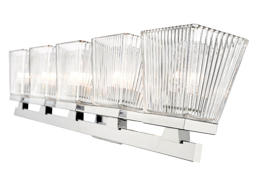 Steel Frame with Glass Shade Vanity Light