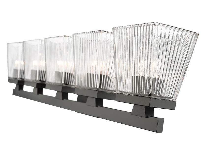 Steel Frame with Glass Shade Vanity Light
