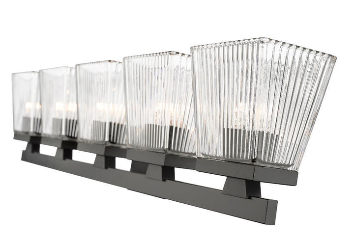Steel Frame with Glass Shade Vanity Light