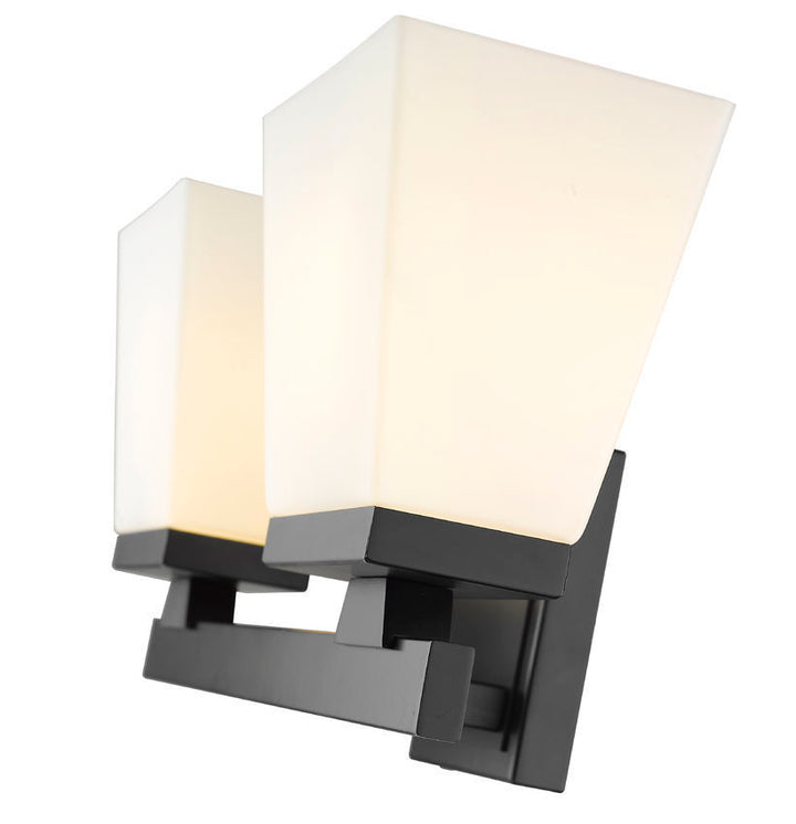 Steel Frame with Glass Shade Vanity Light