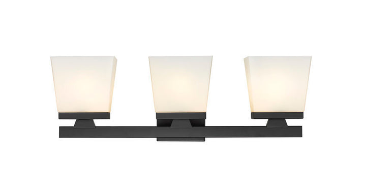 Steel Frame with Glass Shade Vanity Light