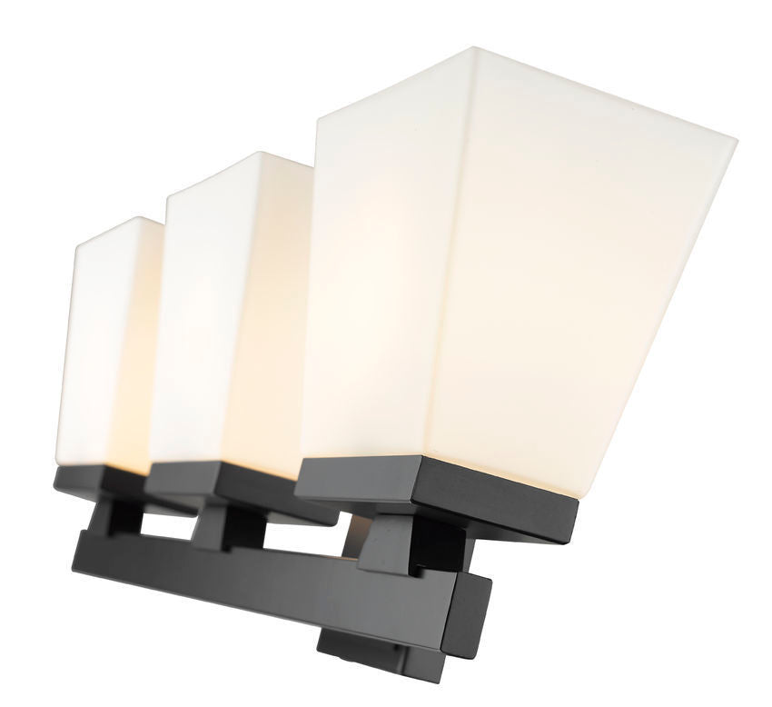 Steel Frame with Glass Shade Vanity Light