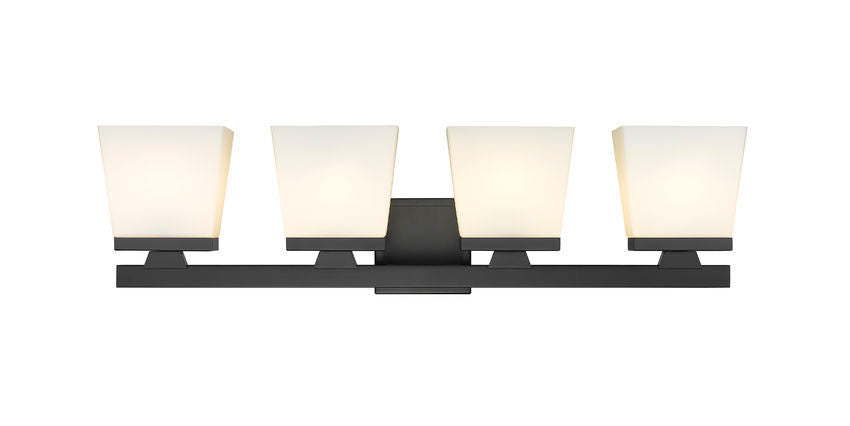 Steel Frame with Glass Shade Vanity Light