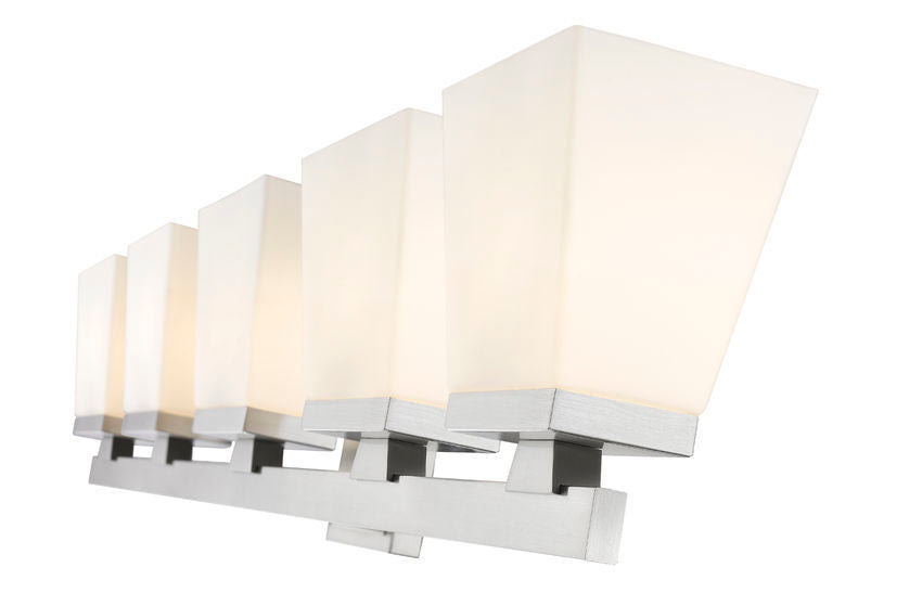 Steel Frame with Glass Shade Vanity Light