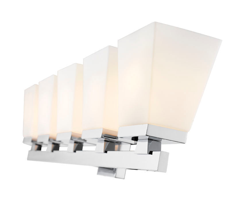 Steel Frame with Glass Shade Vanity Light