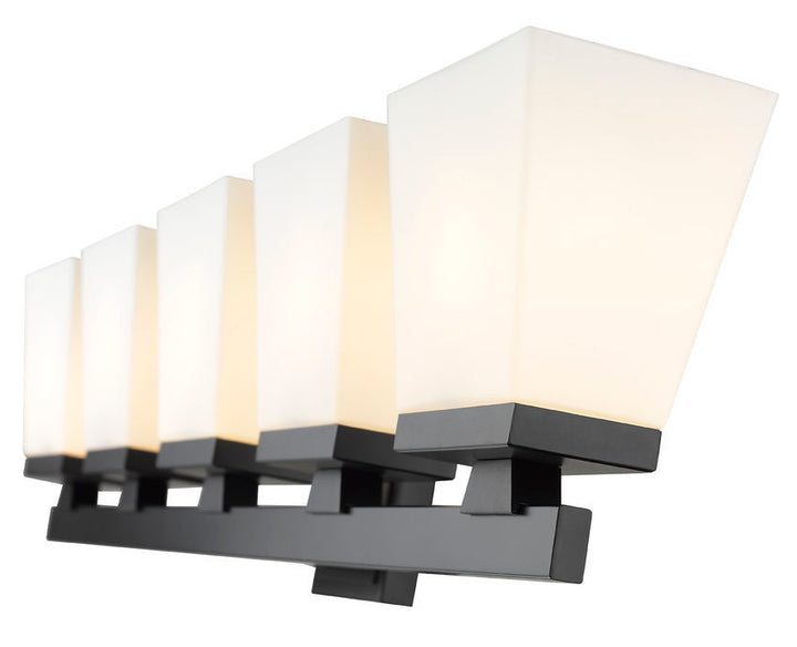 Steel Frame with Glass Shade Vanity Light