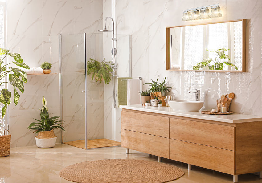 Steel Frame with Glass Shade Vanity Light