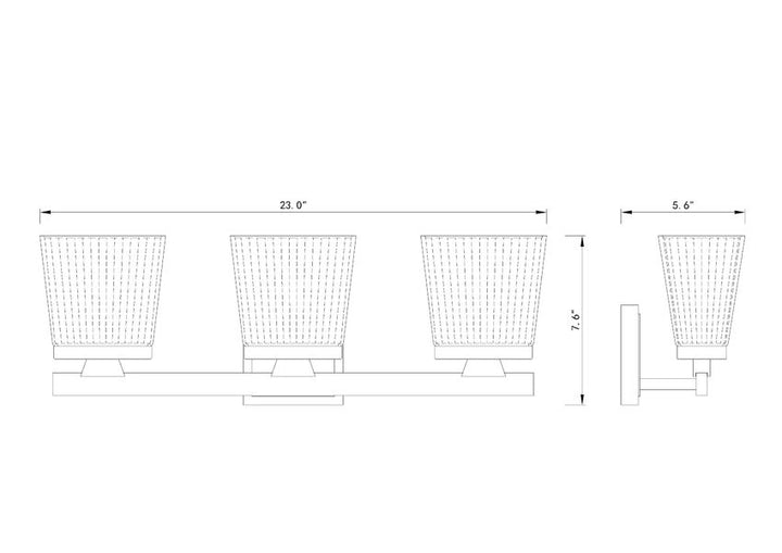 Steel Frame with Glass Shade Vanity Light