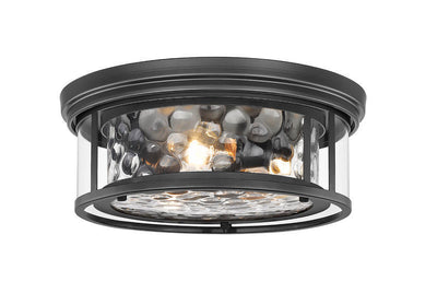 Steel Frame with Clear Water Glass Shade Flush Mount