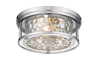 Steel Frame with Clear Water Glass Shade Flush Mount
