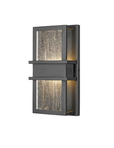 LED Black Frame with Seedy Glass Shade Outdoor Wall Sconce - LV LIGHTING