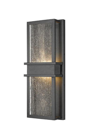 LED Black Frame with Seedy Glass Shade Outdoor Wall Sconce - LV LIGHTING