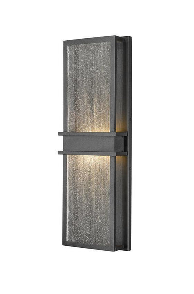 LED Black Frame with Seedy Glass Shade Outdoor Wall Sconce - LV LIGHTING