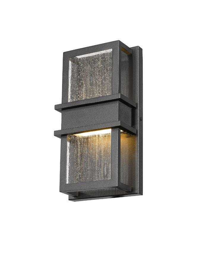 LED Black Frame with Seedy Glass Shade Outdoor Wall Sconce - LV LIGHTING