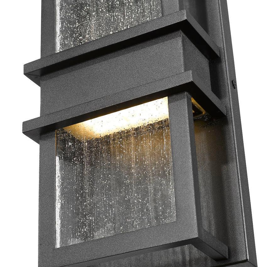 LED Black Frame with Seedy Glass Shade Outdoor Wall Sconce - LV LIGHTING