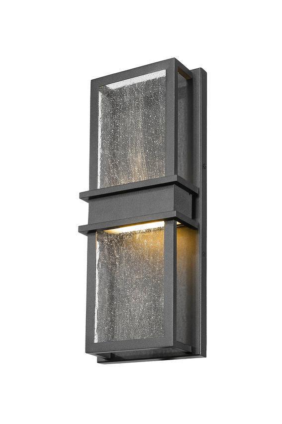 LED Black Frame with Seedy Glass Shade Outdoor Wall Sconce - LV LIGHTING