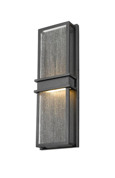 LED Black Frame with Seedy Glass Shade Outdoor Wall Sconce - LV LIGHTING