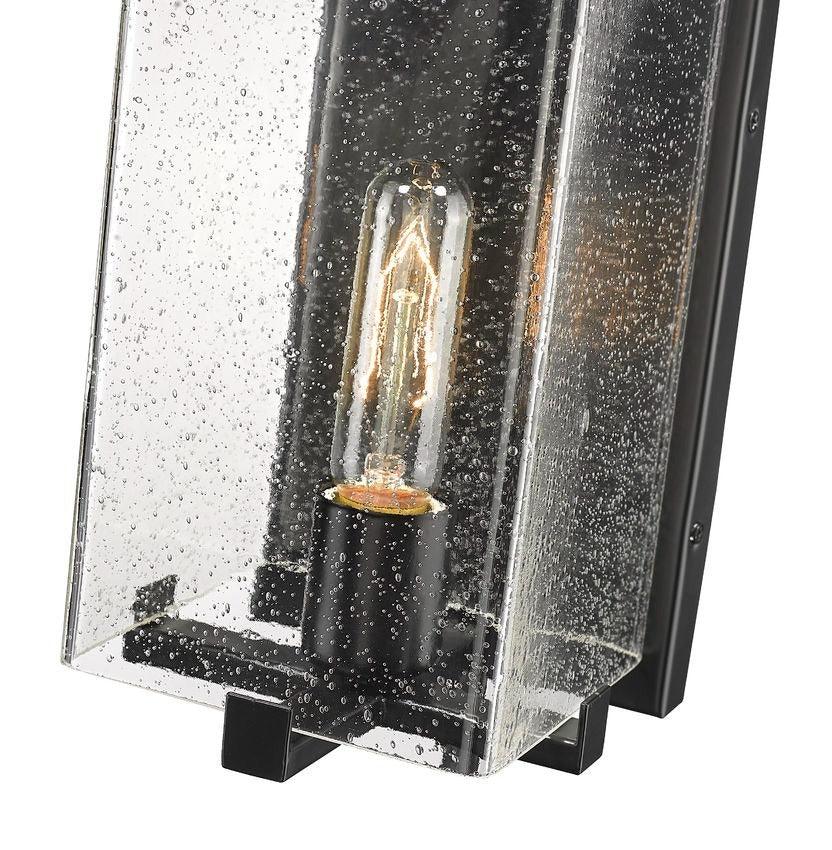Black Aluminum Frame with Rectangular Glass Shade Outdoor Wall Sconce - LV LIGHTING