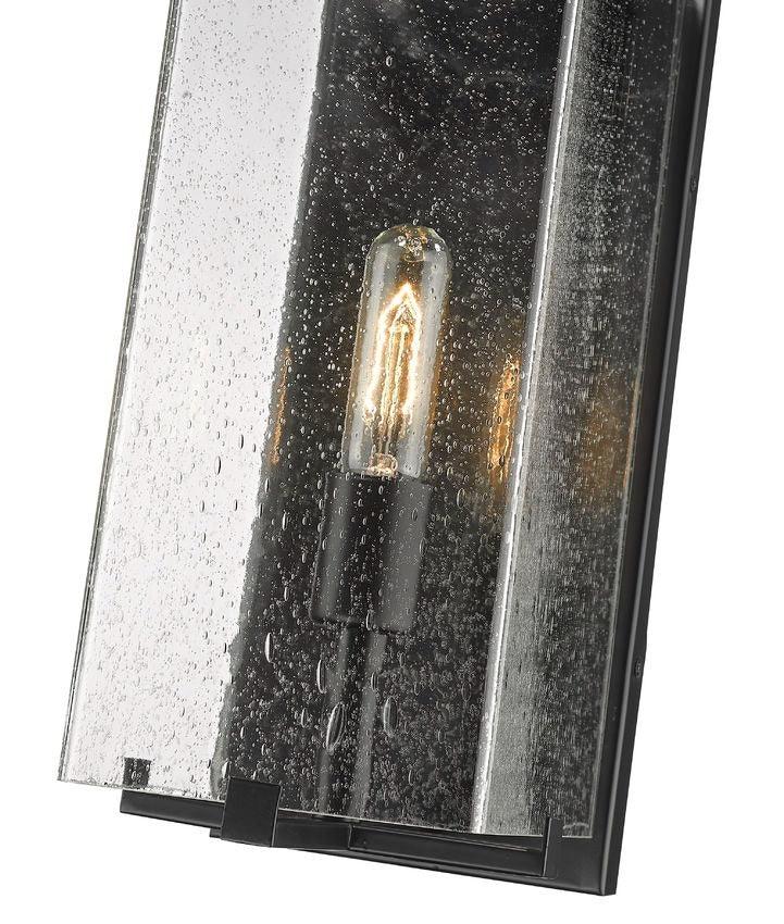 Black Aluminum Frame with Rectangular Glass Shade Outdoor Wall Sconce - LV LIGHTING