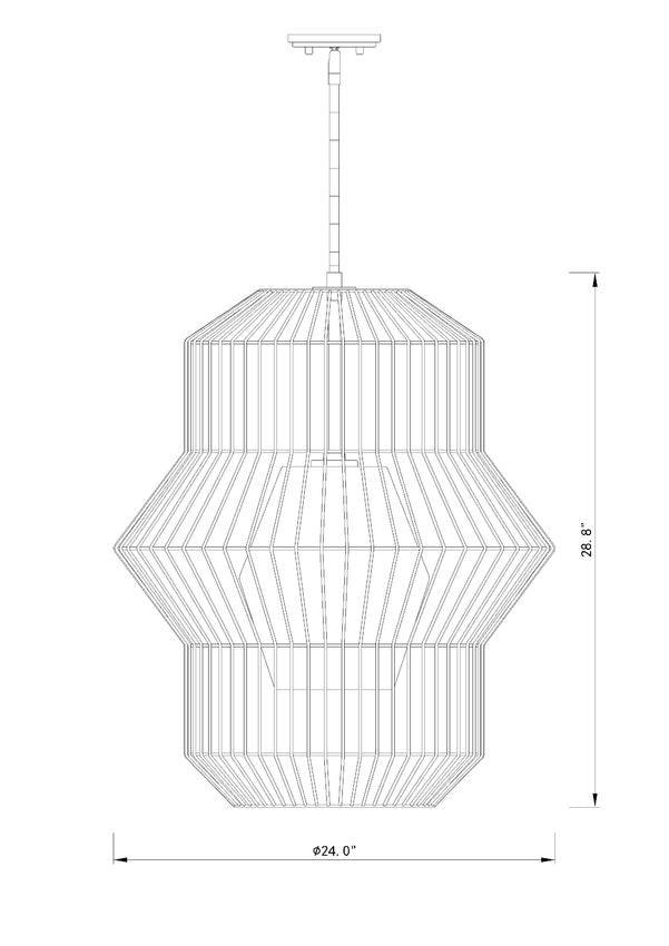 Matte Black Cage with Clear Glass Shade Chandelier - LV LIGHTING