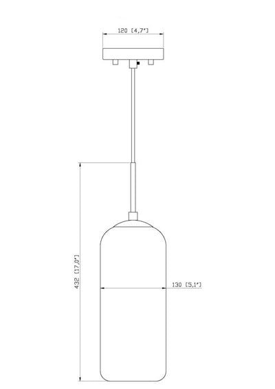 Steel Frame with Capsule Like Glass Shade Pendant