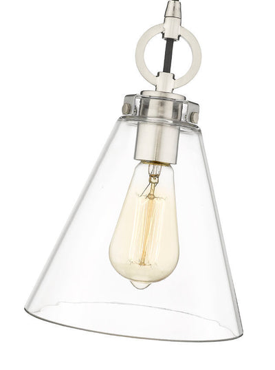 Steel Frame with Clear Conical Glass Shade Pendant