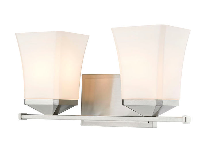 Steel Frame with Etched Opal Glass Shade Vanity Light