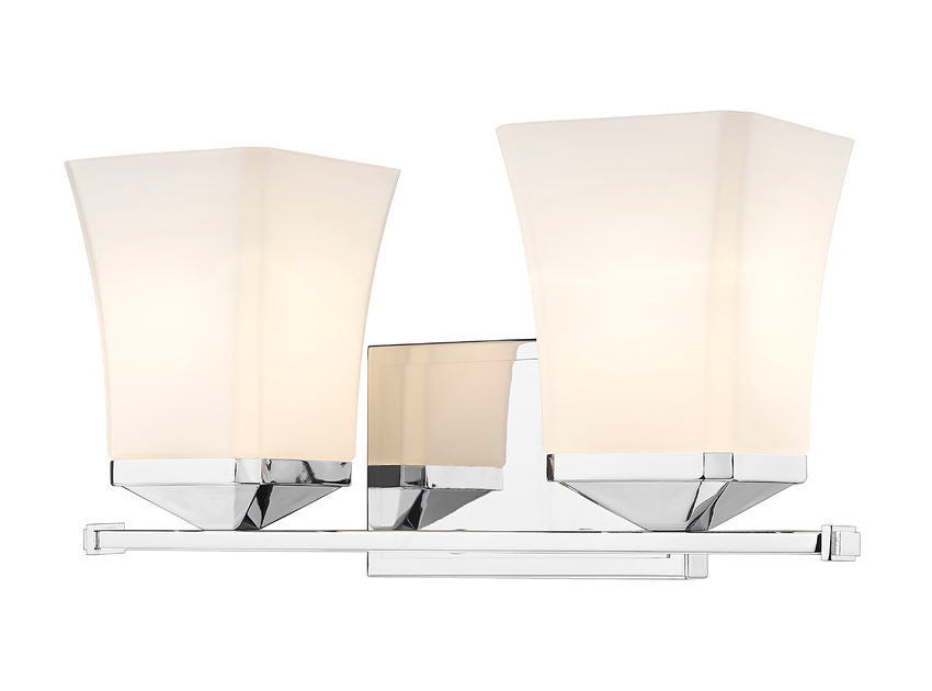 Steel Frame with Etched Opal Glass Shade Vanity Light