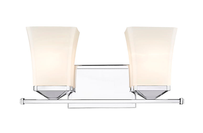 Steel Frame with Etched Opal Glass Shade Vanity Light