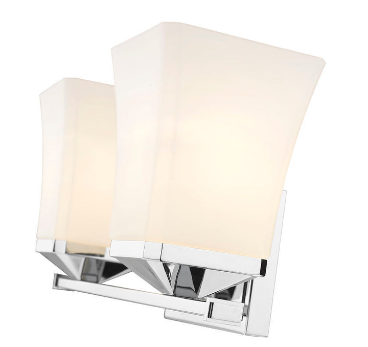 Steel Frame with Etched Opal Glass Shade Vanity Light