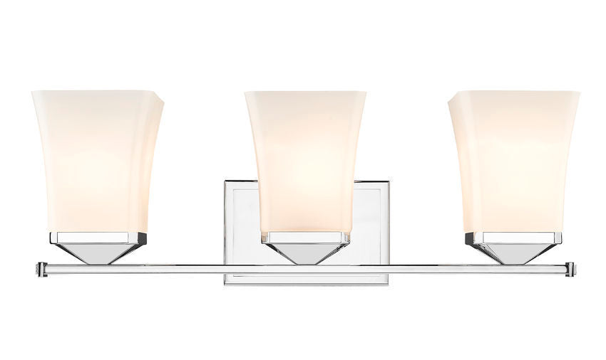 Steel Frame with Etched Opal Glass Shade Vanity Light