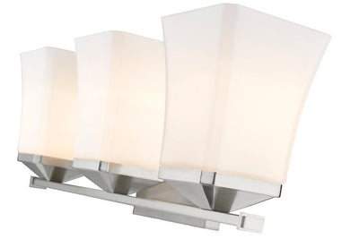 Steel Frame with Etched Opal Glass Shade Vanity Light