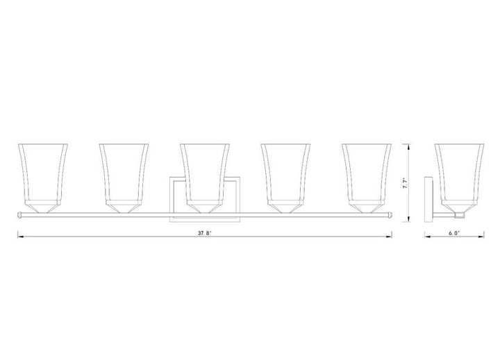 Steel Frame with Etched Opal Glass Shade Vanity Light