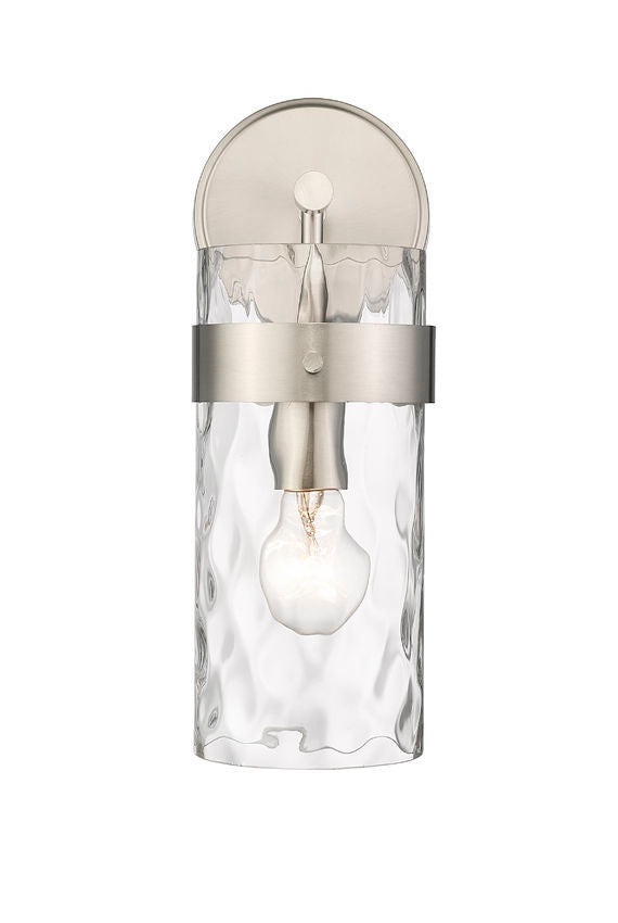 Steel Frame with Clear Cylindrical Glass Shade Wall Sconce
