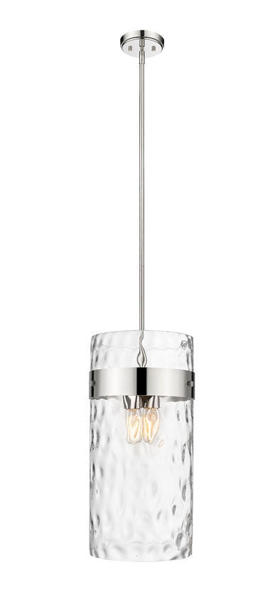 Steel Frame with Clear Cylindrical Glass Shade Pendant