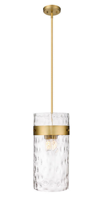 Steel Frame with Clear Cylindrical Glass Shade Pendant