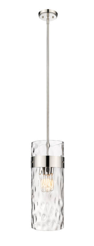 Steel Frame with Clear Cylindrical Glass Shade Pendant