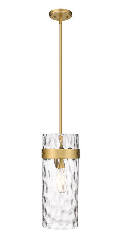 Steel Frame with Clear Cylindrical Glass Shade Pendant