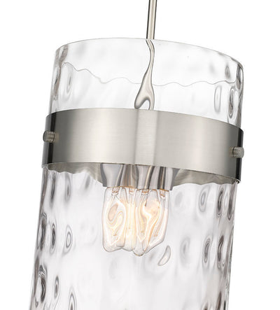 Steel Frame with Clear Cylindrical Glass Shade Pendant