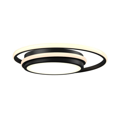 LED Black Double Ring with Acrylic Diffuser Color Changeable Flush Mount - LV LIGHTING