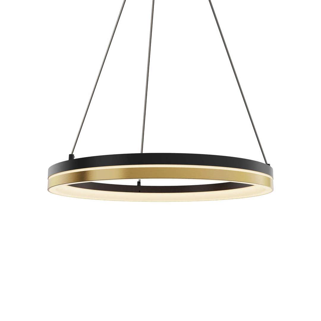 LED Black with Brass Ring Color Changeable Pendant - LV LIGHTING